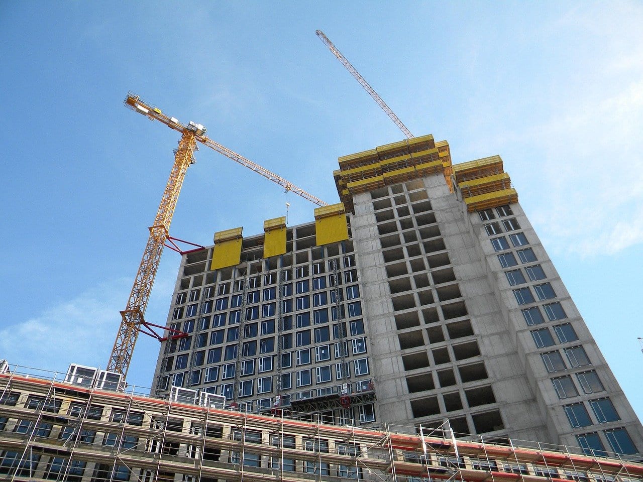 Modern residential construction site in progress